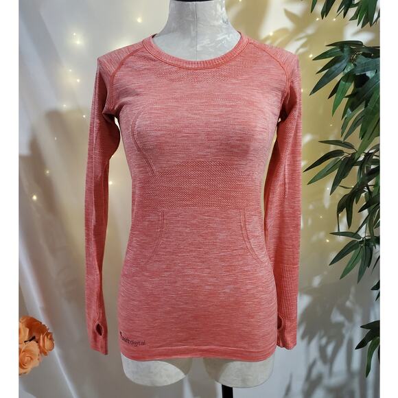 lululemon athletica Tops - Lululemon Run Swiftly Tech Long Sleeve Crew Top Womens 6 Space Dye Atomic Red
